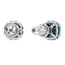 Birthstone stud earrings, Square cut, December, Blue, Rhodium plated - Swarovski, 5660796