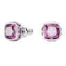 Birthstone 耳釘, 方形切割, 二月, 紫色, 鍍白金色 - Swarovski, 5660797