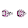 Birthstone 耳釘, 方形切割, 二月, 紫色, 鍍白金色 - Swarovski, 5660797