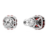 Birthstone stud earrings, Square cut, January, Red, Rhodium plated - Swarovski, 5660798