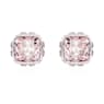Clous d'oreilles Birthstone, Taille Carré, Juin, Roses, Métal rhodié - Swarovski, 5660799