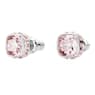 Clous d'oreilles Birthstone, Taille Carré, Juin, Roses, Métal rhodié - Swarovski, 5660799