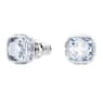 Clous d'oreilles Birthstone, Taille Carré, Mars, Bleues, Métal rhodié - Swarovski, 5660800