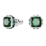 Birthstone stud earrings, Square cut, May, Green, Rhodium plated - Swarovski, 5660801