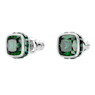 Birthstone stud earrings, Square cut, May, Green, Rhodium plated - Swarovski, 5660801