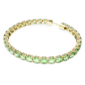 Matrix Tennis bracelet, Round cut, Green, Gold-tone plated - Swarovski, 5660912