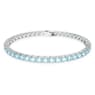 Matrix Tennis bracelet, Round cut, Blue, Rhodium plated - Swarovski, 5660914