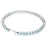 Matrix Tennis bracelet, Round cut, Blue, Rhodium plated - Swarovski, 5660914
