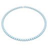 Matrix Tennis necklace, Round cut, Medium, Blue, Rhodium plated - Swarovski, 5661187