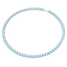 Matrix Tennis necklace, Round cut, Medium, Blue, Rhodium plated - Swarovski, 5661187
