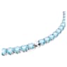Matrix Tennis necklace, Round cut, Medium, Blue, Rhodium plated - Swarovski, 5661187