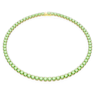 Matrix Tennis necklace, Round cut, Medium, Green, Gold-tone plated - Swarovski, 5661189