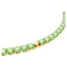 Matrix Tennis necklace, Round cut, Medium, Green, Gold-tone plated - Swarovski, 5661189