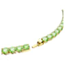Matrix Tennis necklace, Round cut, Medium, Green, Gold-tone plated - Swarovski, 5661189