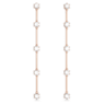 Constella drop earrings, Round cut, White, Rose gold-tone plated - Swarovski, 5661463
