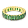 Matrix gyűrű, Baguette metszés, Zöld, Aranytónusú bevonattal - Swarovski, 5661468