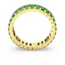 Matrix gyűrű, Baguette metszés, Zöld, Aranytónusú bevonattal - Swarovski, 5661468