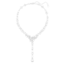 Mesmera Y形項鏈, 混合式切割, 白色, 鍍白金色 - Swarovski, 5661520