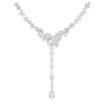 Mesmera Y形項鏈, 混合式切割, 白色, 鍍白金色 - Swarovski, 5661520
