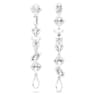 Mesmera drop earrings, Asymmetrical design, Mixed cuts, Long, White, Rhodium plated - Swarovski, 5661687