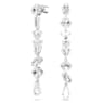 Mesmera drop earrings, Asymmetrical design, Mixed cuts, Long, White, Rhodium plated - Swarovski, 5661687