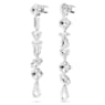 Mesmera drop earrings, Asymmetrical design, Mixed cuts, Long, White, Rhodium plated - Swarovski, 5661687