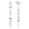 Mesmera drop earrings, Asymmetrical design, Mixed cuts, Long, White, Rhodium plated - Swarovski, 5661687