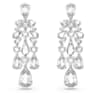 Mesmera clip earrings, Mixed cuts, Chandelier, White, Rhodium plated - Swarovski, 5661691