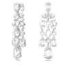 Mesmera clip earrings, Mixed cuts, Chandelier, White, Rhodium plated - Swarovski, 5661691