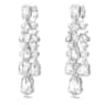 Mesmera clip earrings, Mixed cuts, Chandelier, White, Rhodium plated - Swarovski, 5661691