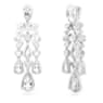 Mesmera clip earrings, Mixed cuts, Chandelier, White, Rhodium plated - Swarovski, 5661691