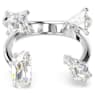Mesmera Offener Ring, Verschiedene Schliffe, Weiß, Silberfarbenes Finish - Swarovski, 5661702