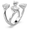 Mesmera Offener Ring, Verschiedene Schliffe, Weiß, Silberfarbenes Finish - Swarovski, 5661702