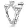Mesmera Offener Ring, Verschiedene Schliffe, Weiß, Silberfarbenes Finish - Swarovski, 5661702