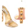 AQUAZZURA Aura sandal, Soft gold tone - Swarovski, 5661901