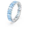 Matrix ring, Baguette cut, Blue, Rhodium plated - Swarovski, 5661908