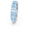 Matrix ring, Baguette cut, Blue, Rhodium plated - Swarovski, 5661908