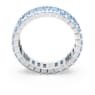 Matrix ring, Baguette cut, Blue, Rhodium plated - Swarovski, 5661908