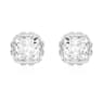 Uhančki Birthstone, Kvadratni rez, April, Beli, Prevleka iz rodija - Swarovski, 5661957