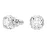 Uhančki Birthstone, Kvadratni rez, April, Beli, Prevleka iz rodija - Swarovski, 5661957