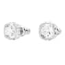 Uhančki Birthstone, Kvadratni rez, April, Beli, Prevleka iz rodija - Swarovski, 5661957