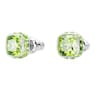 Birthstone stud earrings, Square cut, August, Green, Rhodium plated - Swarovski, 5661958