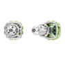 Birthstone stud earrings, Square cut, August, Green, Rhodium plated - Swarovski, 5661958