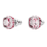 Birthstone stud earrings, Square cut, October, Pink, Rhodium plated - Swarovski, 5661960