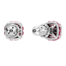 Birthstone stud earrings, Square cut, October, Pink, Rhodium plated - Swarovski, 5661960