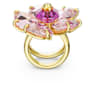 Idyllia cocktail ring, Flower, Pink, Gold-tone plated - Swarovski, 5662057