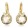 Bella V drop earrings, Round cut, Gold tone, Gold-tone plated - Swarovski, 5662093