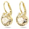 Bella V drop earrings, Round cut, Gold tone, Gold-tone plated - Swarovski, 5662093