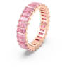 Matrix ring, Baguette cut, Pink, Rose gold-tone plated - Swarovski, 5662103
