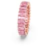 Matrix ring, Baguette cut, Pink, Rose gold-tone plated - Swarovski, 5662103